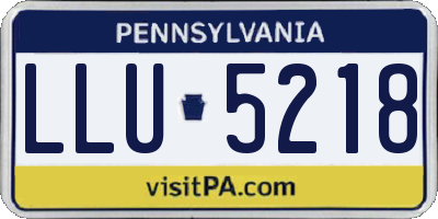 PA license plate LLU5218