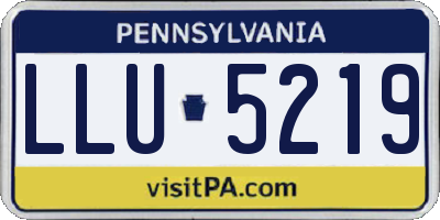 PA license plate LLU5219