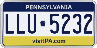PA license plate LLU5232