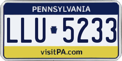 PA license plate LLU5233