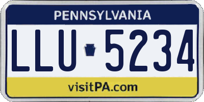 PA license plate LLU5234