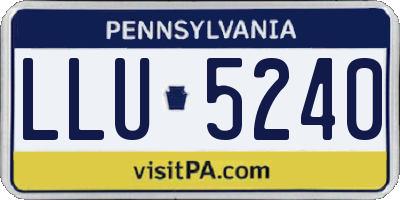 PA license plate LLU5240