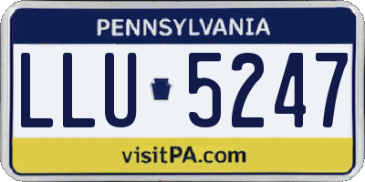 PA license plate LLU5247