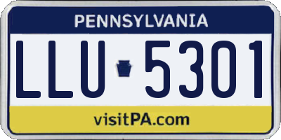 PA license plate LLU5301