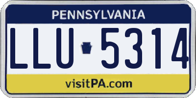 PA license plate LLU5314