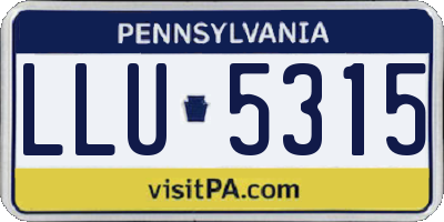 PA license plate LLU5315