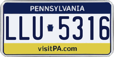 PA license plate LLU5316