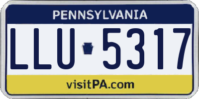 PA license plate LLU5317