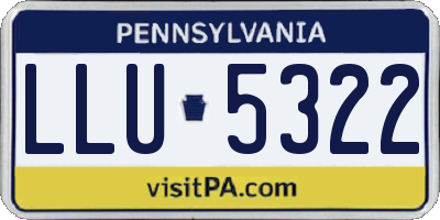 PA license plate LLU5322