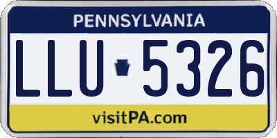 PA license plate LLU5326