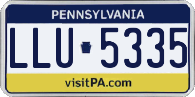 PA license plate LLU5335