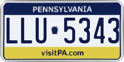 PA license plate LLU5343