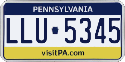 PA license plate LLU5345