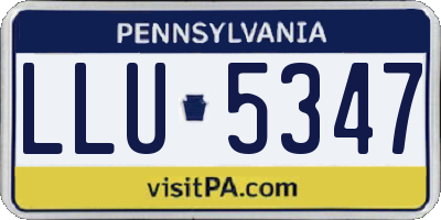 PA license plate LLU5347
