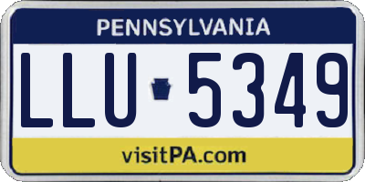 PA license plate LLU5349