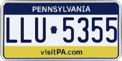 PA license plate LLU5355