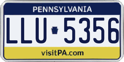 PA license plate LLU5356