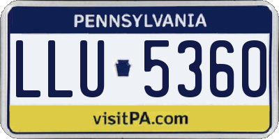PA license plate LLU5360