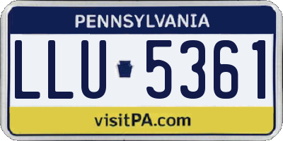 PA license plate LLU5361