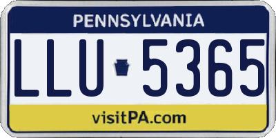 PA license plate LLU5365