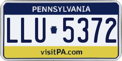PA license plate LLU5372