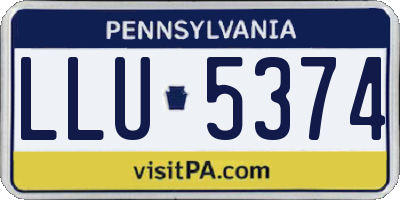 PA license plate LLU5374