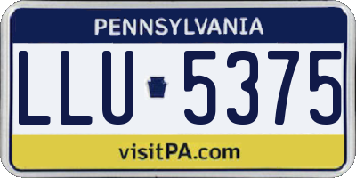 PA license plate LLU5375