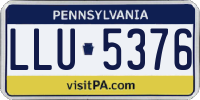 PA license plate LLU5376
