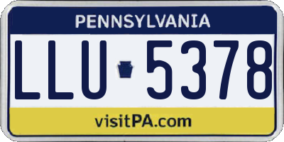 PA license plate LLU5378