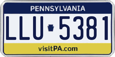 PA license plate LLU5381