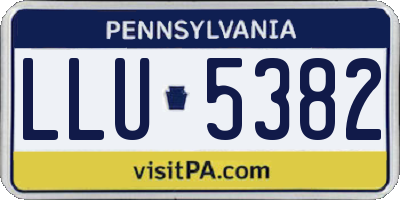 PA license plate LLU5382