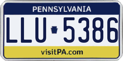 PA license plate LLU5386
