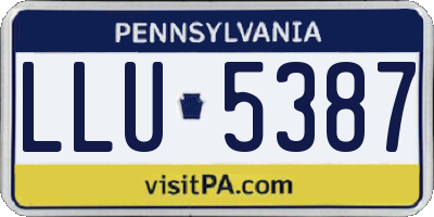 PA license plate LLU5387