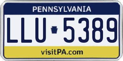 PA license plate LLU5389