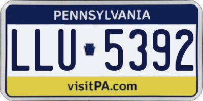 PA license plate LLU5392