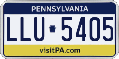 PA license plate LLU5405