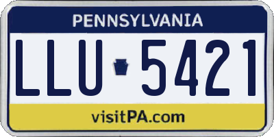 PA license plate LLU5421