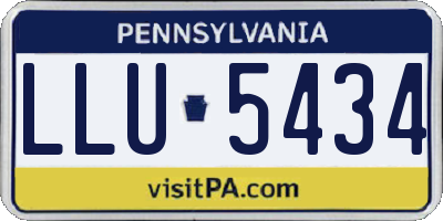 PA license plate LLU5434