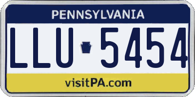 PA license plate LLU5454