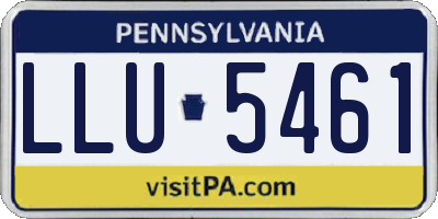 PA license plate LLU5461