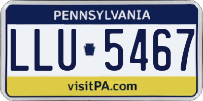 PA license plate LLU5467