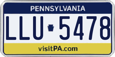 PA license plate LLU5478