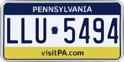 PA license plate LLU5494