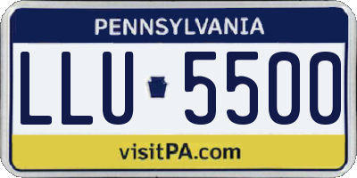 PA license plate LLU5500