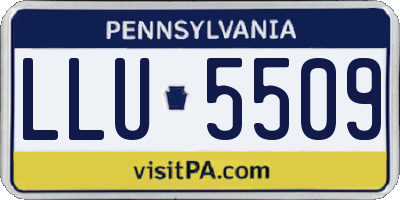 PA license plate LLU5509