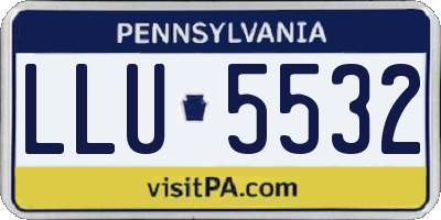 PA license plate LLU5532