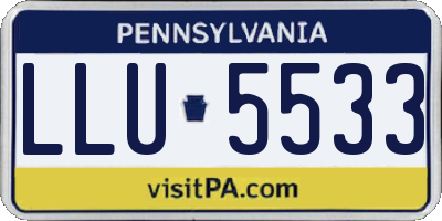 PA license plate LLU5533