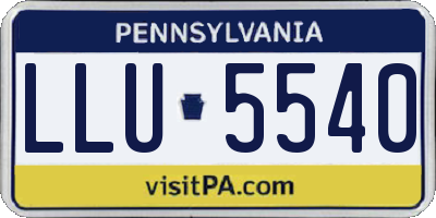 PA license plate LLU5540