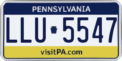 PA license plate LLU5547