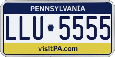PA license plate LLU5555